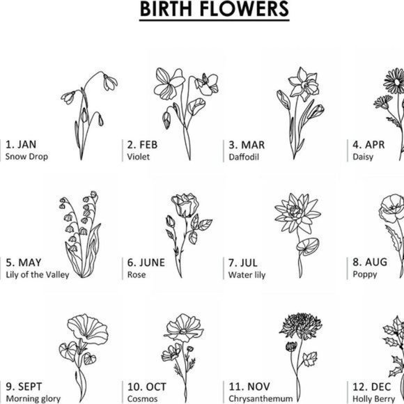 Silver Custom Birthstone Necklace Birth Flower Name Personalized Gift fo… - Picture 8 of 13